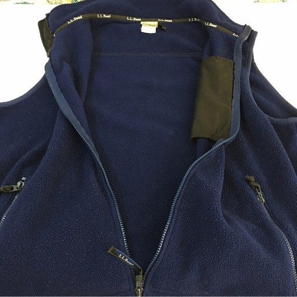 Vintage L.L. Bean Men’s Fleece Full Zip Vest Synchilla Blue - Picture 5 of 11